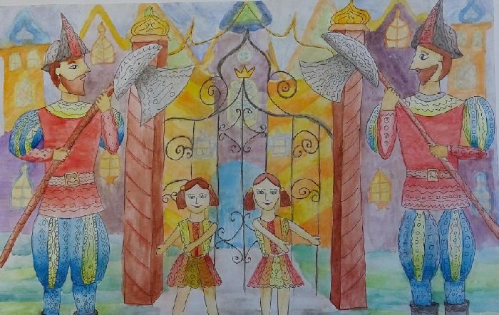 Рисунок-иллюстрация к сказке Королевство кривых зеркал