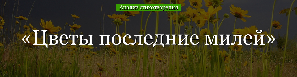 Анализ стихотворения «Цветы последние милей» Пушкина