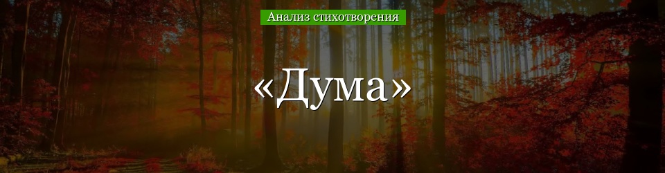 Анализ стихотворения «Дума» Лермонтова