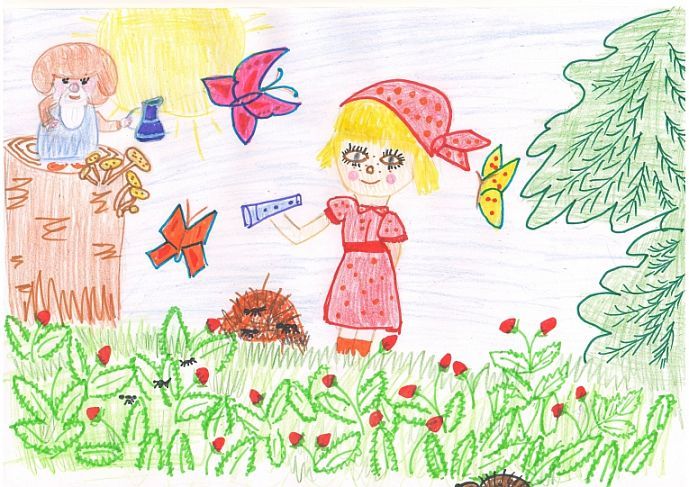 Рисунок-иллюстрация к сказке Дудочка и кувшинчик