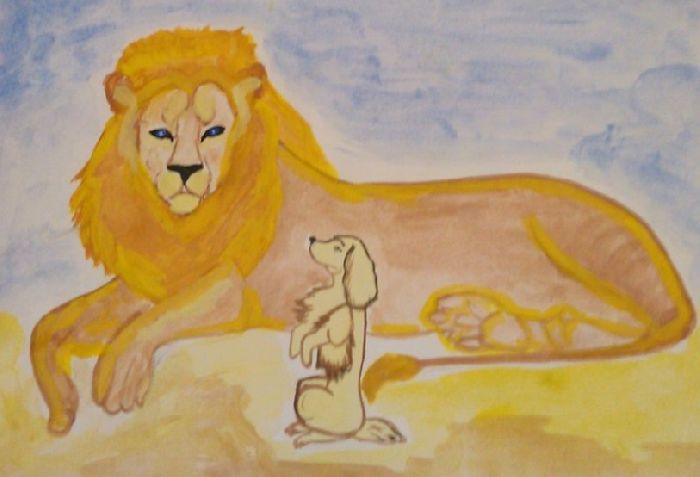 Рисунок-иллюстрация к рассказу Лев и собачка
