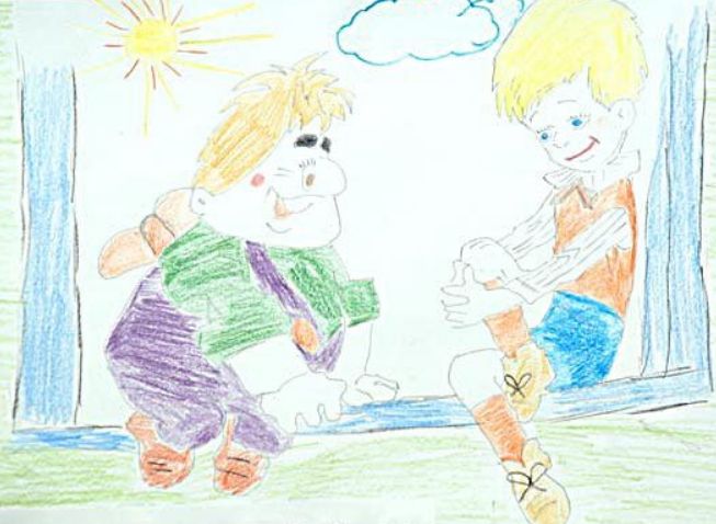 Рисунок-иллюстрация к сказочным повестям Малыш и Карлсон