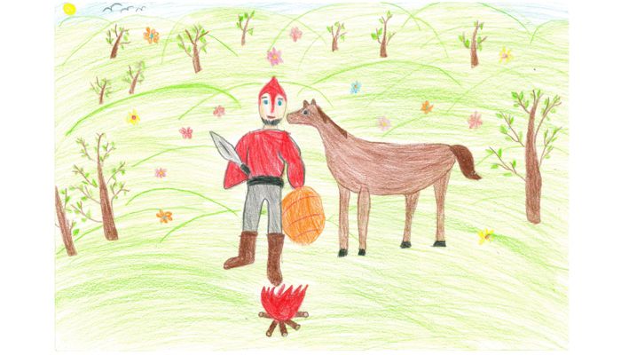 Рисунок-иллюстрация к рассказу Рыцари