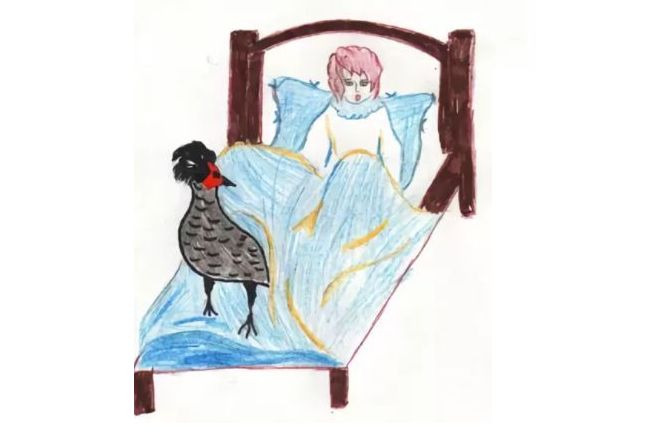 Рисунок-иллюстрация к сказке Чёрная курица, или Подземные жители