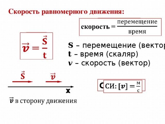 Скорость равномерного движения