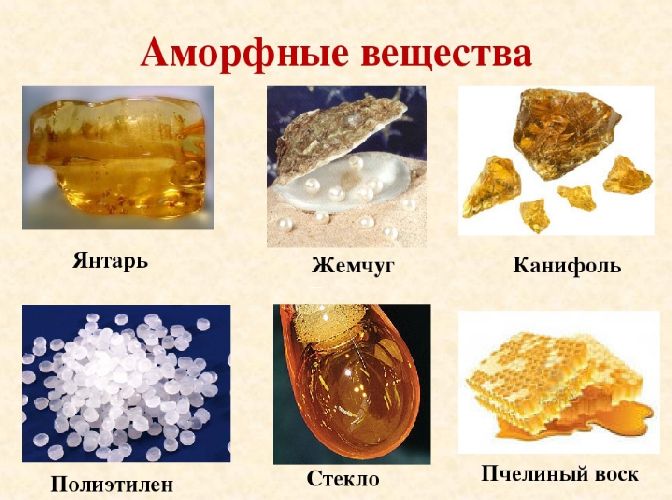Примеры аморфных веществ