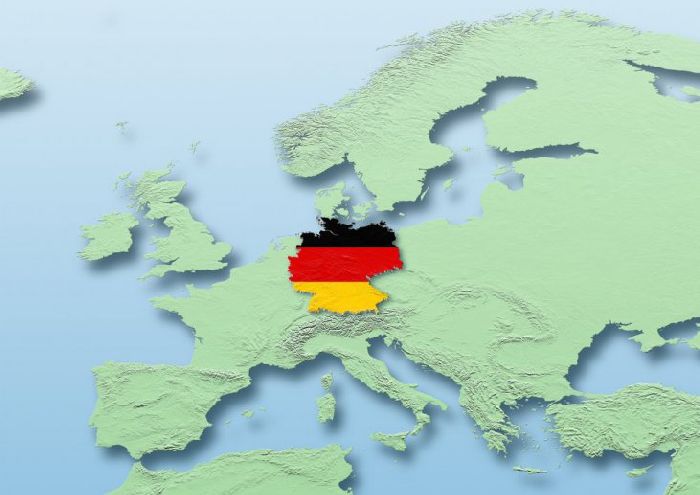 Германия на карте Европы