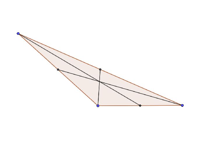 Пересечение медиан тупоугольного треугольника