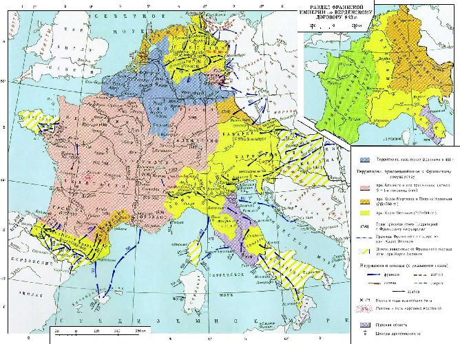 Верденский договор: карта 843 г.
