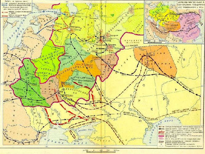 Карта монгольского нашествия