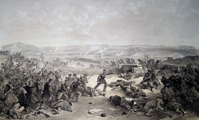 Битва на Чёрной речке. 16 августа 1855 год. Уильям Симпсон.