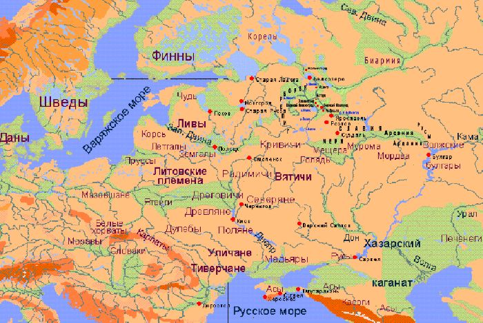 Карта расселения славян