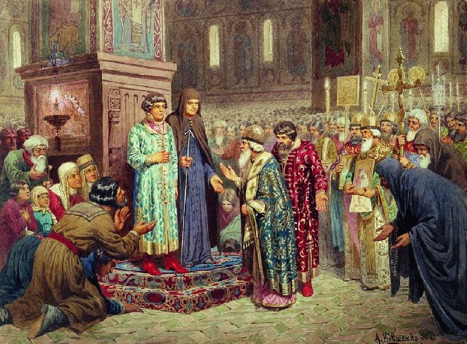 Призвание на царство Романовых - Михаил Федорович. А. Кившенко. 1880 Призвание на царство Романовых - Михаил Федорович. А. Кившенко. 1880