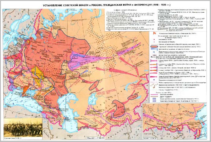 Гражданская война 1917 карта