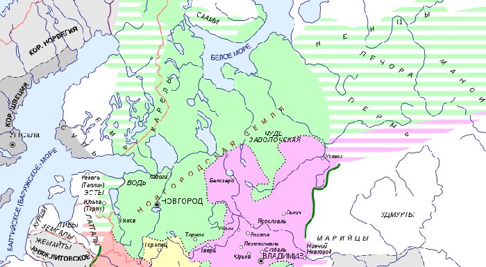 Новгородская республика. Карта