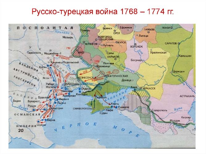 Русско-турецкая война 1768–1774 годов. Карта