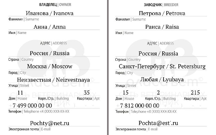 Образец заполнения ветеринарного паспорта Образец заполнения ветеринарного паспорта