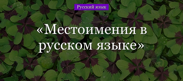 Местоимение в русском языке