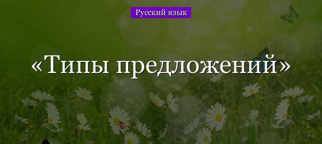 Типология предложений в русском языке