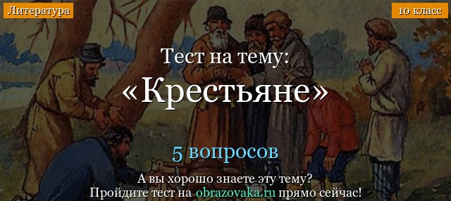 Тест «Характеристика крестьян в поэме: Кому на Руси жить хорошо»
