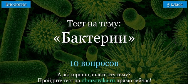 Тест Бактерии (5 класс)