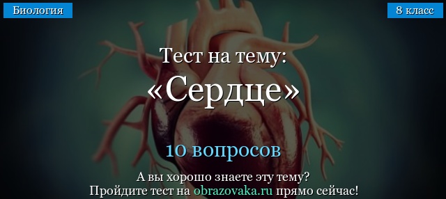Тест Сердце по биологии