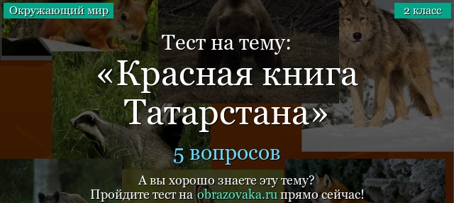 Тест на тему «Красная книга Татарстана»