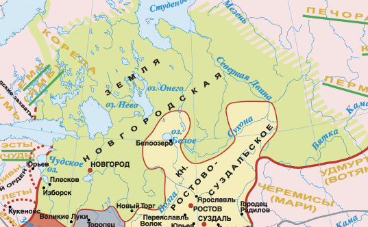 Новгородская земля в 15 веке карта