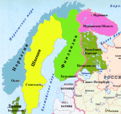 Карта европы швеция