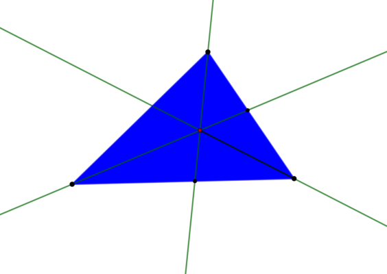 Пересечение биссектрис тупоугольного треугольника