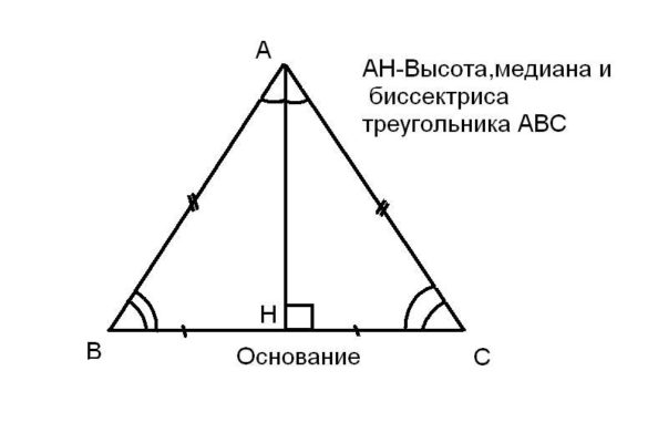 На рисунке в равнобедренном треугольнике abc с основанием ac угол в равен 120 а высота