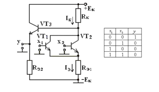 Электрическая схема логического элемента и не