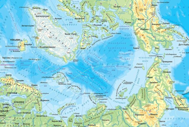 Северный Ледовитый океан. Карта