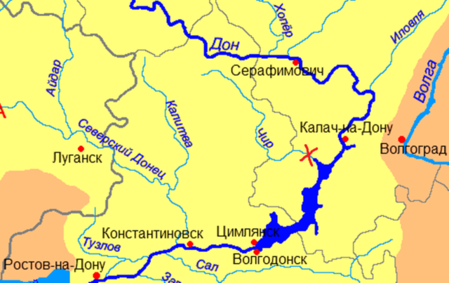 Река Дон от морской дамбы до гор. Ростова в 1939 году