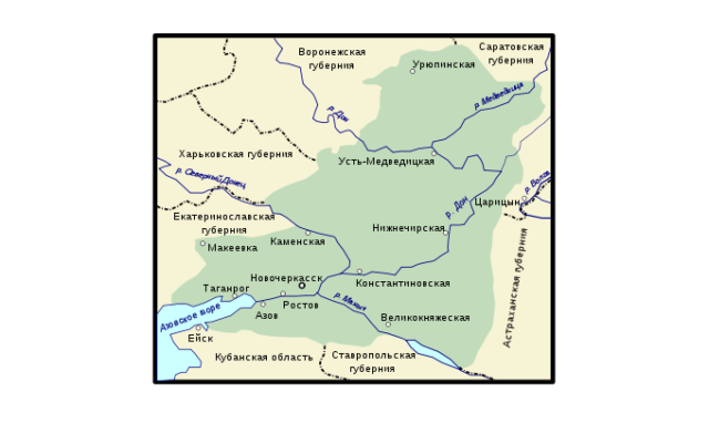 Гражданская война на Дону. Карта