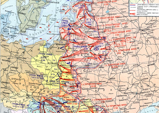 Боевые действия 1944 года на карте