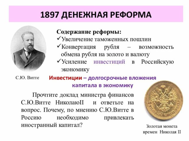 Денежная реформа, 1897 г.