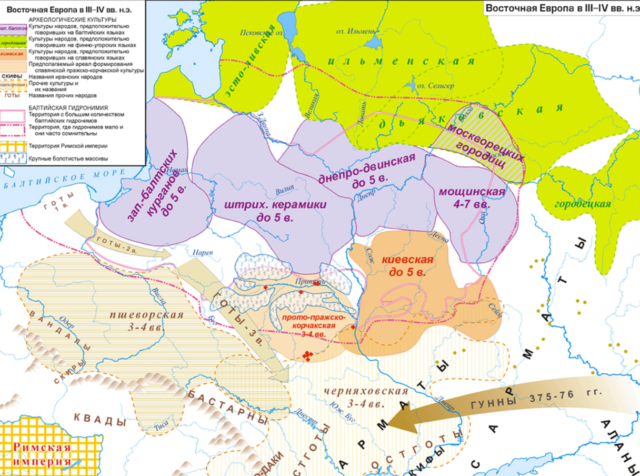 Карта балтийских и славянских археологических культур