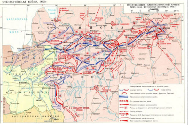 Война 1812 года в России. Карта